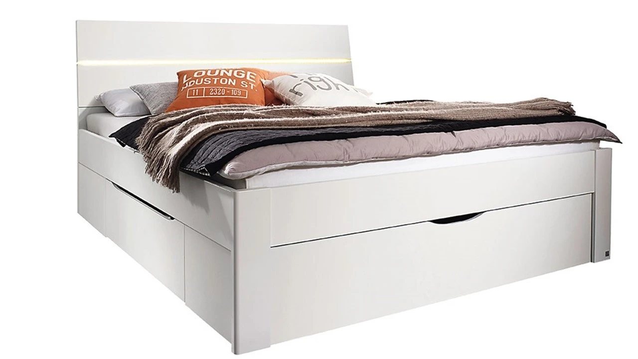 Bed Butiken met hoofdbord met verlichting Bed Butiken Met Hoofdbord Met Verlichting -Beter Bed Bed Butiken met hoofdbord met verlichting alpine wit 1