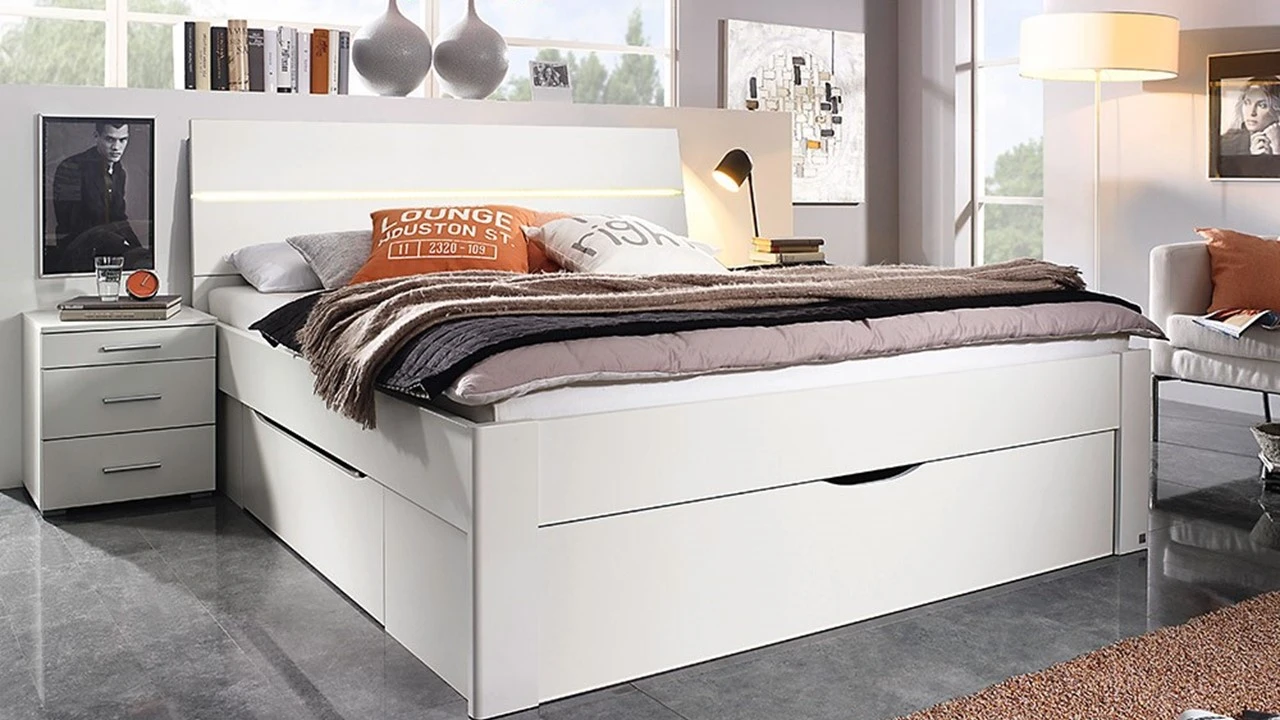 Bed Butiken met hoofdbord met verlichting Bed Butiken Met Hoofdbord Met Verlichting -Beter Bed Bed Butiken met hoofdbord met verlichting alpine wit