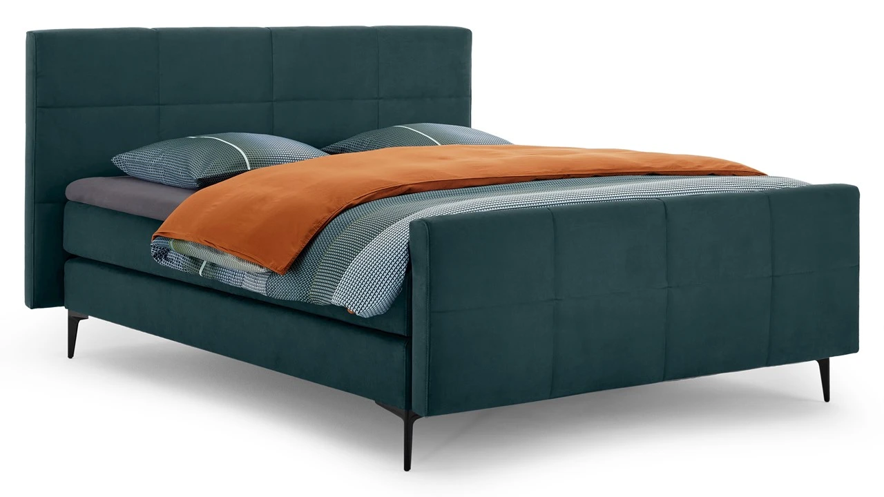 Boxspring Attraktiv Trendik vlak met gestoffeerd matras Karlsson Boxspring Attraktiv Trendik Vlak Met Gestoffeerd Matras -Beter Bed Boxspring Attraktiv Trendik vlak met gestoffeerd matras challenger teal 4