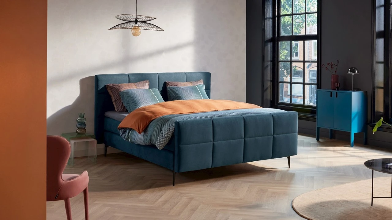 Boxspring Attraktiv Trendik vlak met gestoffeerd matras Karlsson Boxspring Attraktiv Trendik Vlak Met Gestoffeerd Matras -Beter Bed Boxspring Attraktiv Trendik vlak met gestoffeerd matras challenger teal