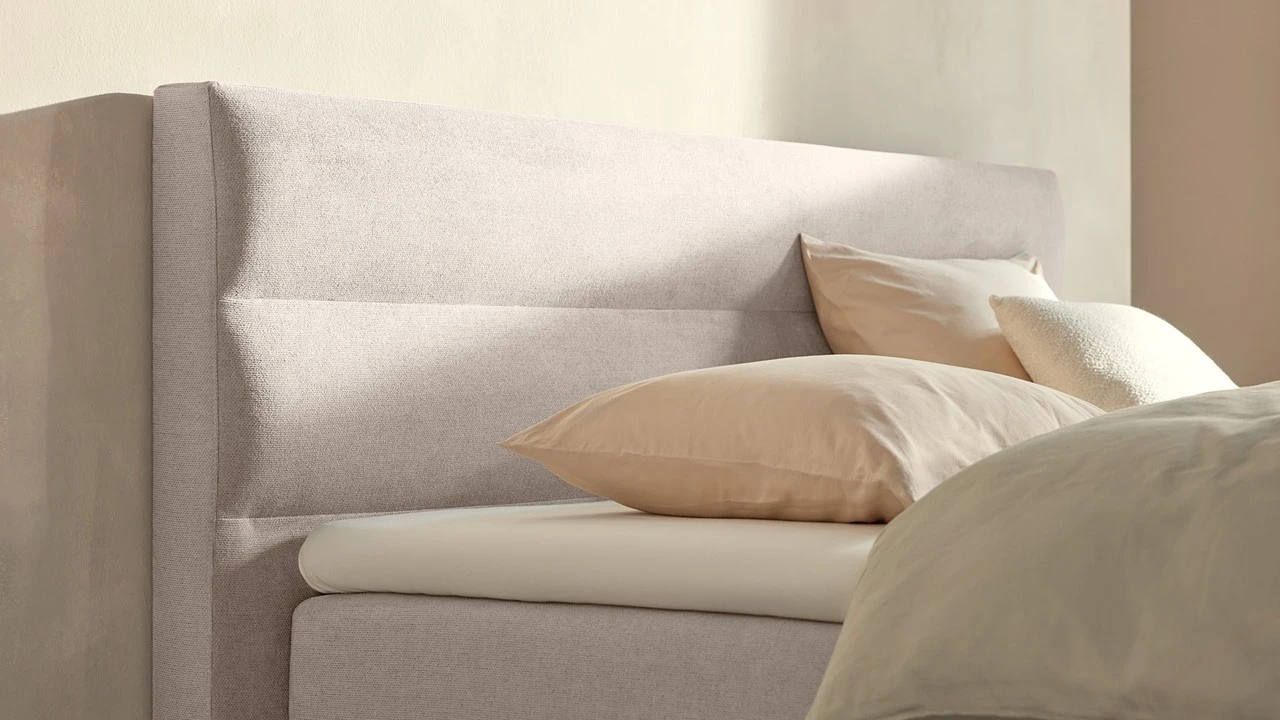 Boxspring Solid Lina verstelbaar met gestoffeerd matras Karlsson Boxspring Solid Lina Verstelbaar Met Gestoffeerd Matras -Beter Bed Boxspring Solid Lina verstelbaar met gestoffeerd matras naturel 3