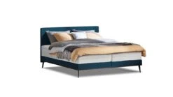 Boxspring Viggo Vlak Met Silver Pocket Deluxe Foam Matras -Beter Bed Boxspring Viggo vlak met Silver Pocket Deluxe Foam matras oakland blauw 3